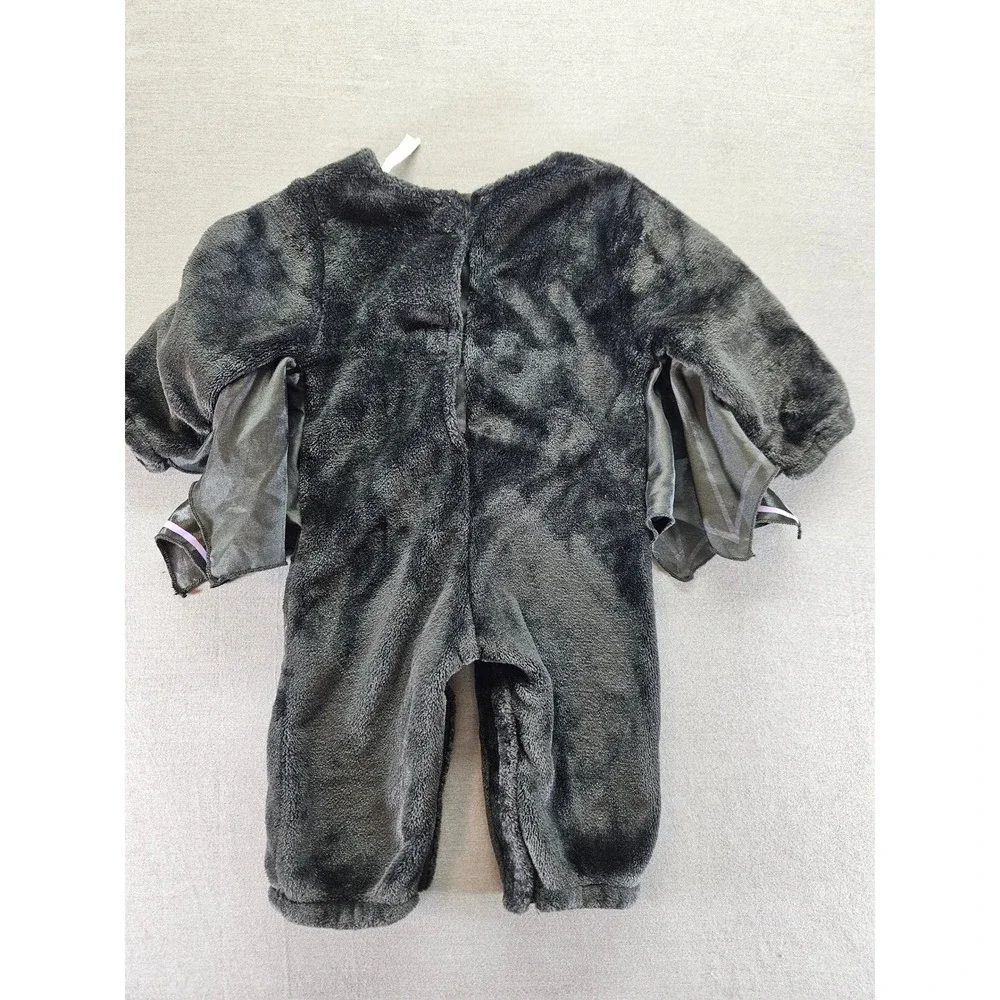 Infant Toddler Bat Halloween Costume Black Purple Plush Faux Fur Winged Jumpsuit